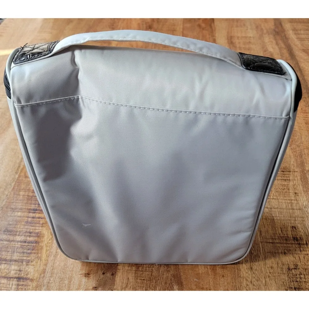 Samantha Brown Gray Nylon Hanging Cosmetic Travel Toiletry Case Organizer Bag‎